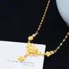 Exquisite Colar de Flor de Cinco Pétalas em Ouro Imitado para Mulheres, Banhado a Ouro 18K, Joia de Casamento, Colar de Flor para Noivas, Areia Dourada Vietnamita