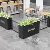 Combinación de Macetero de Acero Inoxidable Asiento Exterior Divisor Canaleta para Flores Patio Balcón Oficina de Ventas Banco de Calle Patio Exterior