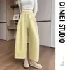 Pantalones anchos de pierna recta con corte globo de nueve puntos en negro para mujer, nuevo estilo primavera/otoño 2026, diseñados para figuras petite, que cubren la cadera, estilizan y son deportivos