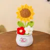 Presente para o Dia do Professor Buquê de Girassóis Tecido à Mão Ornamento Acabado para Mesa de Escritório Presente Prático