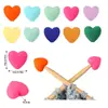 Tapones de Silicona de Colores en Forma de Corazón para Agujas para Prevenir Deslizamientos, Herramientas de Tejer, Tapones de Silicona Antideslizantes para Agujas