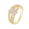 Anillo de cobre geométrico elegante suministro de comercio exterior Anillo de personalidad de material de cobre con diseño de línea para influencers