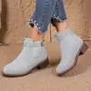 Botas de Moda, Liberando el Encanto Femenino, ¡No Te las Pierdas! Botas Cortas de Moda de Tela Ante de Vaca (Cuero Nobuck