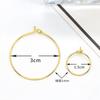Pendientes circulares de 9 palabras en oro real de 18 quilates bañados en cobre, con retención de color dorado de 14 quilates, accesorios para hacer tú mismo.