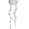 Brincos Longos com Franjas de Borboleta de Pérola Brincos Nova Moda Versátil Estilo Coreano Design de Fada