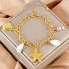 Accesorios Versátiles Neutros de Venta Caliente Transfronteriza Elemento Marino Acero Inoxidable Estrella de Mar Pez Tropical Pulsera que Conserva el Color Concha al Por Mayor