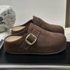 Chinelos Birkenstock-Style Fechados na Ponta com Aumento de Altura de 5cm para Mulheres, Novo Versátil Respirável Casual Meio Chinelo Fechado na Ponta para Mulheres 2026