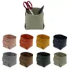 Mini de cuero en stock pequeño portalápices de cuero tamaño pequeño bandeja de almacenamiento plegable de cuero caja de almacenamiento de brochas de maquillaje de escritorio