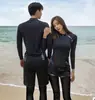 Traje de Banho Longo Dividido Estilo Coreano para Casais, Roupa de Mergulho, Roupa de Snorkel, Roupa Protetora Solar contra Águas-vivas para Homens e Mulheres