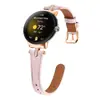Adecuado para Google Watch1/2/3/4/5 Modelo Nuevo Correa de Cuero con Incrustaciones de Diamantes en Forma de T Correa Delgada de Cuero para Smartwatch de 41 mm