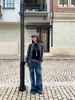 Jeans Azules Yuyi de Tiro Bajo para Mujer Otoño Pierna Ancha Sueltos Adelgazantes Retro Rectos Estrechos Pantalones Largos cxc0395