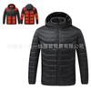 Traje inteligente de aquecimento transfronteiriço de inverno gola alta aquecimento elétrico aquecimento de temperatura constante jaqueta acolchoada de algodão com capuz leve aquecimento casaco quente masculino