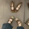 Nuevos Zapatos Planos Mary Jane con Lazo para el Commute con Falda Retro Francés Ante Punta Cuadrada Zapatos Individuales para Mujer 2026 Verano