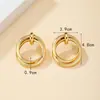 Pendientes retro de moda europea y americana con textura, pendientes de doble capa en espiral, pendientes para mujer
