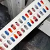 Arte de uñas lindo sin ojo de gato para uso diario en uñas cortas, parche de arte de uñas de dibujos animados desmontable, 30 piezas
