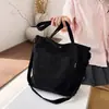 Bolso de Lona de Pana Nuevo para Mujer, Gran Capacidad para el Viaje Diario, Bolso de Hombro para Clase Estudiantil, Bolso Cruzado Simple para el Trabajo
