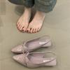 Sandálias de Bico Fechado Estilo Francês, Novo Modelo 2026, Elegantes e Graciosas com Laço, Bico Fino, Design Shallow Backless, Sapatos Confortáveis