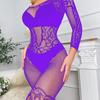 Uniforme de ropa interior sexy europea y americana jacquard mono con cordones entrepierna abierta pantimedias medias comercio exterior nuevo w594