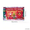 Tela de fondo navideño en stock, lista para enviar, con impresiones de alta definición de Papá Noel, muñecos de nieve y renos, perfecta para decoraciones navideñas