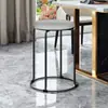 Taburete Redondo de Acero para Uso Doméstico, Taburete Pequeño de Moda, Apilable y Duradero, Taburete Nórdico para Mesa de Comedor, Banco Moderno Minimalista
