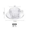 Taza y Platillo de Café de Lujo Accesible Popular Rayas Taza Latte Color Champán Vidrio Retro Juego de Tazas de Té con Flor