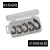 Conjunto de Anzóis Crank Fábrica de Equipamentos de Pesca Atacado Conjunto de Anzóis Crank de Barriga Larga Isca Anzol para Minhoca Artificial Caixa de Cinco Compartimentos Peixe