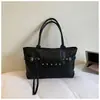 Bolso tote de color liso de gran capacidad estilo coreano para mujer, nuevo bolso de hombro para moto de verano 2026, simple y elegante
