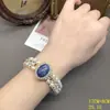 Diseño Estilo Francés Collar Pulsera Doble Fila de Perlas, Pendientes Versátiles Exquisitos de Lujo Ligero con Incrustaciones de Lapislázuli