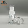 Botella de base líquida transparente y disponible Botella de loción Botella con cabezal de bomba a presión Botella cosmética Botella de soplado Botella con atomizador de 20 ml
