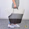 Cesta de Lavandería Tejida de Plástico, Cesta de Almacenamiento, Cesta de Juguetes, Cesta para Ropa Sucia, Cesta de Lavandería para el Hogar, Cesta Tejida tipo Ratán