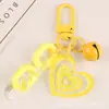 Llavero Colgante de Campana Creativa en Forma de Corazón para Coche, Accesorio de Cadena Acrílica Fresco y Colorido, Decoración para Bolso de Pareja