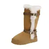 Botas de Nieve para Mujer Botas de Algodón Grueso con Piel 2026 Invierno Nuevo Largas de Caña Alta Moda Noreste Botas de Algodón Tipo Caballero Forradas de Felpa