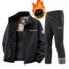 Chaqueta TK para Hombre Tallas Grandes Transfronteriza con Capucha de Grafeno Cálida Forrada de Polar Grueso Abrigo de Polar Traje Deportivo Chaqueta