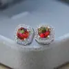 Europa y Estados Unidos transfronterizos con diamante y atmósfera de Diamante sentido de alta gama pendientes de botón para oreja pendientes de bisutería de circón coreano pendientes de reemplazo de cabello al por mayor