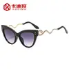 Nuevas Gafas de Sol de Moda Ojo de Gato Personalidad Tendencia para Mujer Gafas de Sol con Varilla en Forma de Serpiente Transfronterizas Europeas y Americanas Gafas de Sol