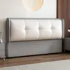 Cabeceira de Madeira Maciça Macia para Cama, Compra Individual, Novo Modelo 2025, Cabeceira de Couro Única Integrada ao Chão