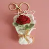 Dulce Colgante de Ramo Tejido a Mano, Elaborado Adorno de Ramo de Flores de Ganchillo de Hilo, Encanto Creativo de Bolso de Flores Hecho a Mano