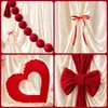 Decoración de boda, bata de mañana, fondo para fotos, escena de boda, montaje de habitación nupcial, dormitorio, decoraciones en forma de corazón y arreglos florales