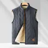 Chaleco de lana de cordero, chaleco de algodón para hombre, chaleco de cuello alto, chaleco para hombre, chaleco de forro polar otoño e invierno para hombre