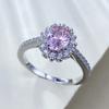 Polvo de Papalacha 5*7mm anillo huevo de paloma para mujer plata esterlina S925 anillo de diamantes moda simple anillo comodín