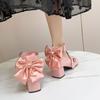 Sapatos de salto alto vermelhos originais Lolita genuínos Lolita fofos salto grosso macio menina sapatos pequenos de couro Lo estudante