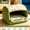 Casa para Perro para Calidez Invernal, Guarida Segura Semi-Cerrada para Dormir para Perros Medianos y Grandes, Cama para Perro Desmontable y Lavable, Cama para Gato