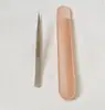 Pinzas de Precisión para Pestañas Postizas, Pinzas de Acero Inoxidable Ultraafiladas para Injerto de Pestañas, Pinzas Aplicadoras de Pestañas con Tratamiento Térmico Arenado