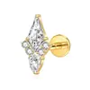 Aretes de Aleación de Titanio F136 con Circonita, Tornillos para Oreja Chapados en Oro, Sensación de Lujo Ligero de Alta Gama, Tornillos para Labio Antialérgicos, Joyería para Piercings, Accesorios para Oreja