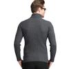 Comercio Exterior al por Mayor Otoño e Invierno Transfronterizo Suéter de Cuello Alto para Hombre Talla Europea y Americana Casual Color Sólido Patrón Vertical Jersey Camiseta Interior para Hombre