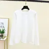 Camiseta Térmica Manga Longa Patchwork Redonda Moda Outono/Inverno Novo Estilo Chique Versátil Emagrecedora Camada Base Quente