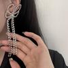 Luz de Luxo Requintado Super Flash Diamante Borboleta Borla Brincos Longos Moda Elegante Nicho High-end Brincos Nova Chegada