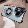 Bolsa de Aire Anticaída Adecuada para Funda de Teléfono Móvil Huawei Pura80Pro Funda Espacial Transparente Electrochapada Mate60 con Película para Lente