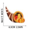 Pegatina de tela bordada de Acción de Gracias de Xiaotian, parche con temática de comida de calabaza de la cosecha de otoño, etiqueta bordada por computadora de maíz