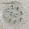 Decoraciones para Uñas con Pedrería Acabado Blanco K9, Pedrería Ovalada sin Base Hielo Azúcar Deslumbrante de Alta Gama, Accesorios de Pedrería para Uñas de Lujo Ligero